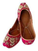 Damen Bäuche Punjabi Jutti Mode Hochzeit Flach Geschenk US Größe 6-10 Dly , Rot - £26.61 GBP