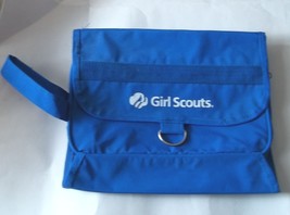 Girl Scout Tri-Fold Travel Toiletry Bag Organizer 4 Zipper Compartments Blue - £23.73 GBP