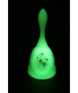 Fenton Satin Custard Art Glass Hand Painted Floral Flowers Design Bell - $29.39