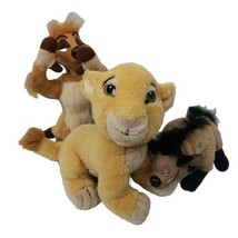 Vtg Lion King Lot of 3 Plush Nala Timon Shenzi Rubber Face 90s Disney World - £18.76 GBP
