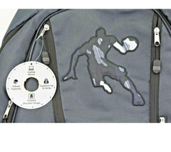 And1 Black &amp; Gray Backpack, Book Bag Zip Pockets Laptop Sleeve Basketball Player - £5.44 GBP