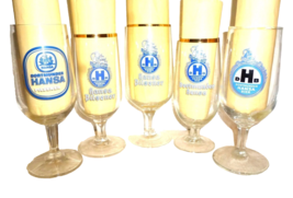 5 Hansa Brewery Dortmund Multiples German Beer Glasses - $17.45