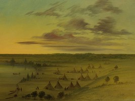 George Catlin Sioux Village Lac du Cygne  Native American Art Giclee Ships Free - £31.17 GBP+