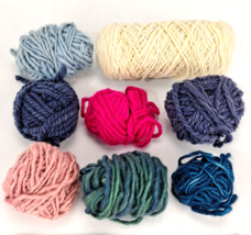 8-PC Lot Of Assorted Color Chunky Yarn Remnants - £23.85 GBP