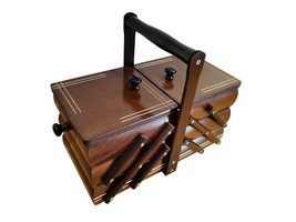 Small sewing box from wood, simply sewing caddy, wooden jewellery box for her - £78.56 GBP