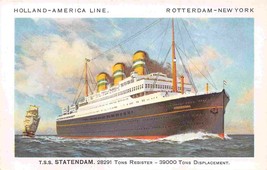 TSS Statendam Ocean Liner Cruise Ship Holland America Line postcard - $7.43