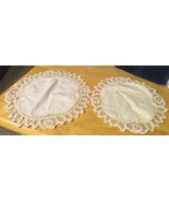 Vtg Embroidered Doilies w/ Machine Lace (2) - $4.99