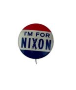 Vintage 1960s I&#39;m For Nixon Presidential Campaign Pin Button Red White B... - $11.79 CAD