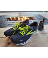 Brooks Men&#39;s Ghost 15 Lace Up Running Shoes Navy/Neon Size:9.0 - £62.30 GBP