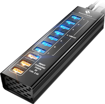Powered USB Hub - 10-Port USB 3.0 Hub with 7 USB 3.0 Ports, 3 Smart - $92.06