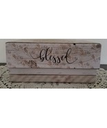 Jo Moulton ~ &quot;blessed&quot; ~ Cardboard Storage Box ~ Flower &amp; Wood Design ~ ... - $42.23 CAD