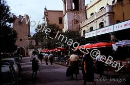1962 Piazza IX Aprile Street Scene People Café Taormina Sicily Kodachrome Slide - £1.97 GBP