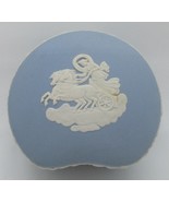 Vintage Wedgwood Jasperware White on Blue Kidney Shaped Trinket Box  - $20.22 CAD