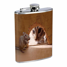 Cat &amp; Mouse Em4 8oz Stainless Steel Flask Drinking Whiskey Liquor - £11.83 GBP