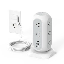 Tower Power Strip Flat Plug with 11 Outlets 3 USB (1 USB C), TESSAN Surg... - $2,253.07 MXN