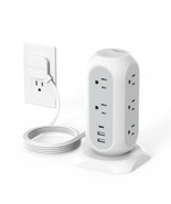 Tower Power Strip Flat Plug with 11 Outlets 3 USB (1 USB C), TESSAN Surg... - $2,243.78 MXN
