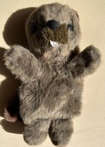 Vintage Plush Beaver Full Body Hand Puppet Brown 12” Buck Teeth Furry Cute - £9.77 GBP