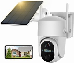 Solar Security Cameras Wireless Outdoor Battery Powered, Pan Tilt Wifi Camera - £41.55 GBP