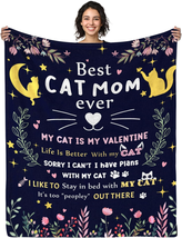 Mother&#39;s Day Gifts for Mom from Daughter Son, Cat Mom Blanket 50X60 Inch Cat Lov - £24.81 GBP