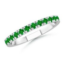 ANGARA Lab-Grown Ct 0.58 Emerald Half Eternity Wedding Ring in 14K Solid... - £549.73 GBP