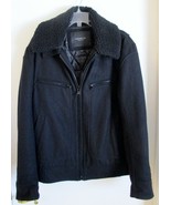 Marc New York Andrew Marc Men&#39;s Black Wool Coat with Detachable Collar S... - £78.21 GBP