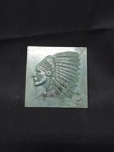 Old Green Plastic Swirl Native American Indian Chief Embossed bakelite ? Salvage - £10.95 GBP