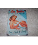 New &quot;La Jolla California&quot; Tin Metal Sign 8&quot; X 12&quot;  Sexy Girl Fun,Sun &amp; Surf - £19.65 GBP