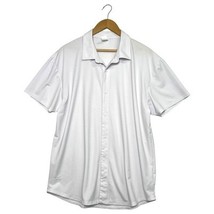 BYLT Polo Shirt Mens XL White Button Up Performance Stretch Lightweight ... - $29.69