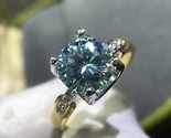 Blue green moissanite ring silver 925 original 18k gold plated gemstone engagement thumb155 crop