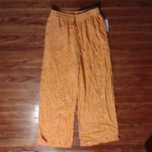 BP Wide Leg Pants Orange Sal Retro Ditsy Women Lined Size Medium Pockets - £21.67 GBP