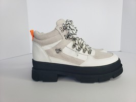 New AQUA White 1-1/2&quot; Platform Hike Round Toe Block Heel Hiking Boots -  7.5 - £55.56 GBP