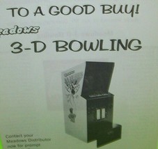 3D Bowling Arcade Flyer 1978 Original Video Game Early Edition 8.5&quot; x 11&quot; - £16.34 GBP