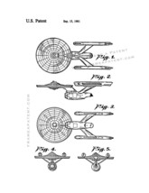 USS Enterprise from Star Trek: The Motion Picture Patent Print - White - £6.35 GBP+
