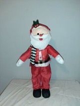 Publix Vintage Nylon Plush Santa Claus Christmas Stuffed 21&quot; Standing Wired - £23.70 GBP
