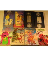 Lot of 8 VHS Tapes CHRISTMAS CARTOONS Elmo BARNEY Snow White DRUMMER BOY... - £8.89 GBP