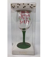 Slant Collection 13.5oz Holiday Wine Glass Christmas Tis The Season Gree... - $202.89 MXN