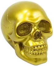 Ebros Pirate&#39;s Loot Graveyard Human Skull Head Statue 3.75&quot;L (Metallic Gold) - £14.88 GBP