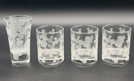 Disney Parks Mickey Mouse Etched Liquor Shot Glass Glasses. Lot Of 4 *Pr... - £25.61 GBP