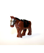 Lightly Armored Horse With Black Saddle Animal Toys Minifigures - $8.20