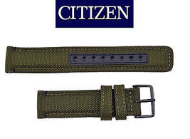  Citizen Original Eco-Drive Men&#39;s  BU2055-16E Green Canvas 20mm Watch Band Strap - £51.91 GBP