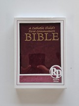 Catholic Child&#39;s First Communion Bible-Maroon Imitation Leather With Gift Box - £15.57 GBP