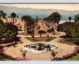 Cabrillo Boulevard Santa Barbara CA UNP Hand Colored Albertype Postcard K13 - $14.42