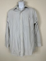 Brooks Brothers 346 Shirt Men Size 17-4/5 White/Gray Check Button Up Lon... - £7.61 GBP