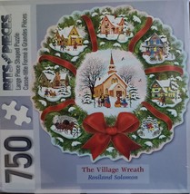Bits &amp; Pieces 750 Piece Puzzle Sealed New in Box The Village Wreath Solo... - $18.69