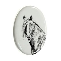 Canadian horse - Gravestone oval ceramic tile with an image of a horse. - $9.99