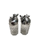 Arthur Court Vintage Salt and Pepper Shakers 2002 Pigs, glass, pewter fi... - $254.99 CAD
