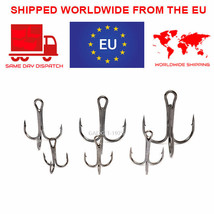 10 X Treble Fishing Hooks Steel Carbon Pike Salmon Trout Fishing Various... - $4.37+