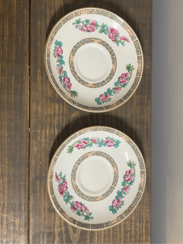Primary image for Vtg John Maddock & Sons Ltd Royal Vitreous Saucer Made In England set of 2