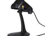 WoneNice Black Barcode Scanner with Stand Handheld Automatic Laser USB - $17.66