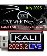 Kali Linux July 2025 Live USB 3.0 – 64GB Drive w/ Persistence Cybersecurity - $18.80